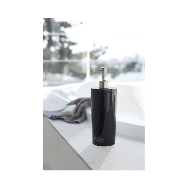 Dispenser per sapone nero in plastica 500 ml Round – YAMAZAKI-image-1