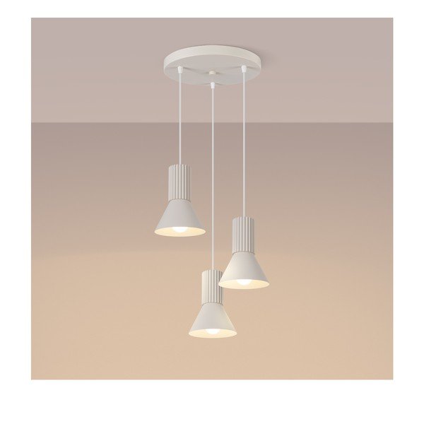 Lampadario beige in metallo ø 30 cm Niru – Sollux-image-2