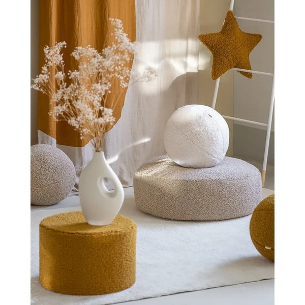 Cuscino per divano da bambini color crema con rivestimento in bouclé Ball – Wigiwama-image-3