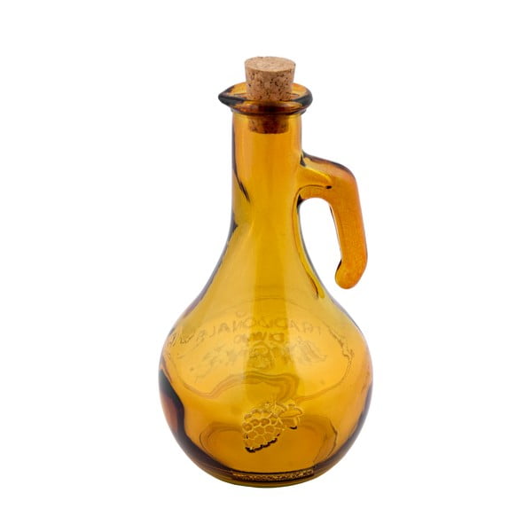Bottiglia per aceto in vetro riciclato giallo, 500 ml Di Vino - Ego Dekor