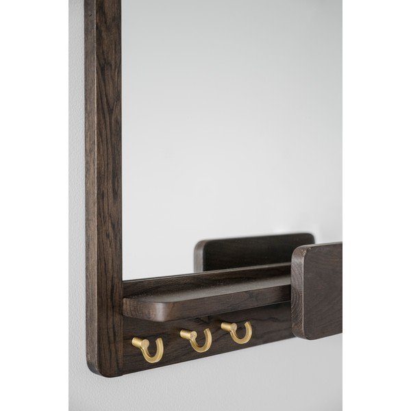 Specchio da parete con mensola con cornice in legno 45x60 cm Inverness - Rowico-image-4