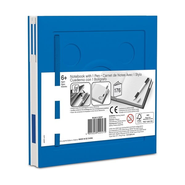 Quaderno quadrato blu con penna gel , 15,9 x 15,9 cm - LEGO®-image-2