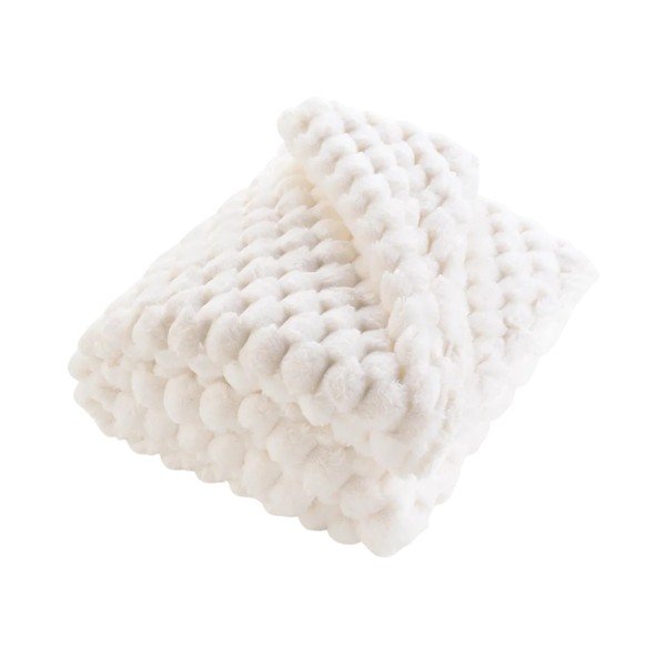 Coperta color crema in micropile 220x240 cm Frosty – douceur d'intérieur