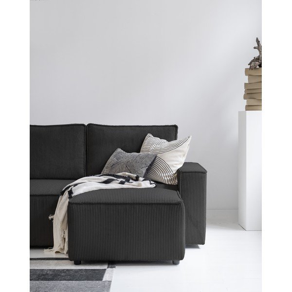 Divano letto angolare in velluto a coste color antracite Brave Dave - Miuform-image-4