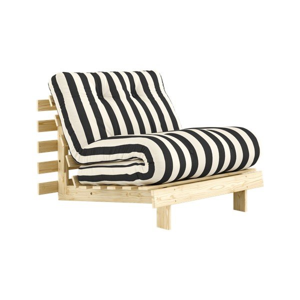 Poltrona stile futon/in legno bianca e nera allungabile Roots – Karup