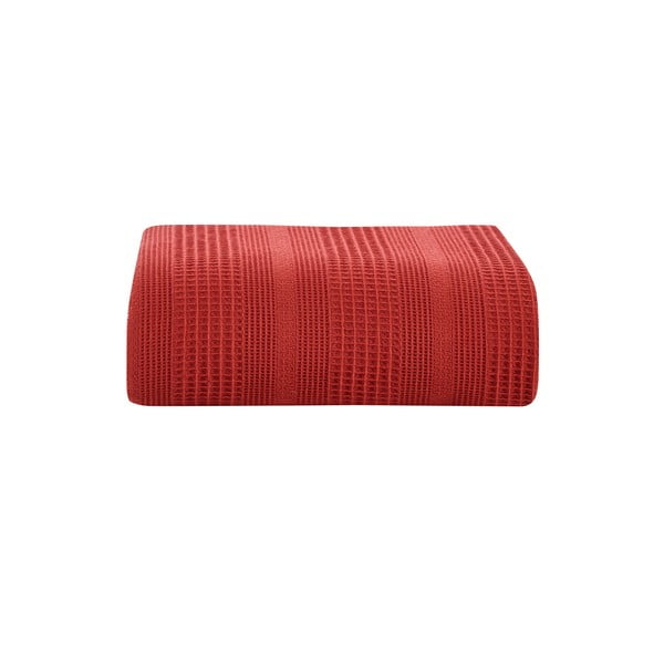 Copriletto in cotone rosso per letto matrimoniale 220x235 cm Leona - Mijolnir