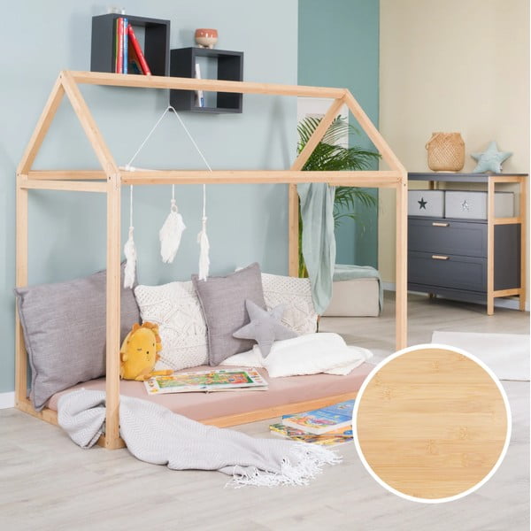 Letto per bambini in colore naturale 70x140 cm Montessori - Roba-image-1