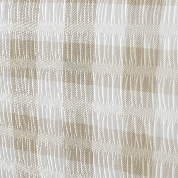 Biancheria da letto in crêpe bianca e beige per letto singolo 135x200 cm Gingham Check - Catherine Lansfield-image-4