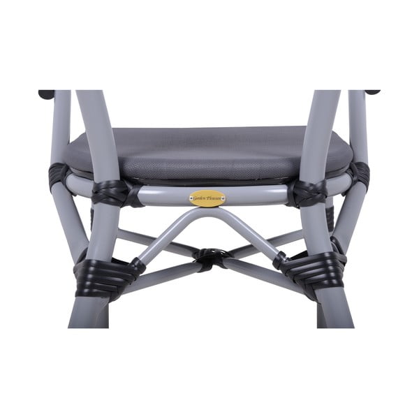 Sedia da esterno grigia in metallo Toskana – Garden Pleasure-image-2