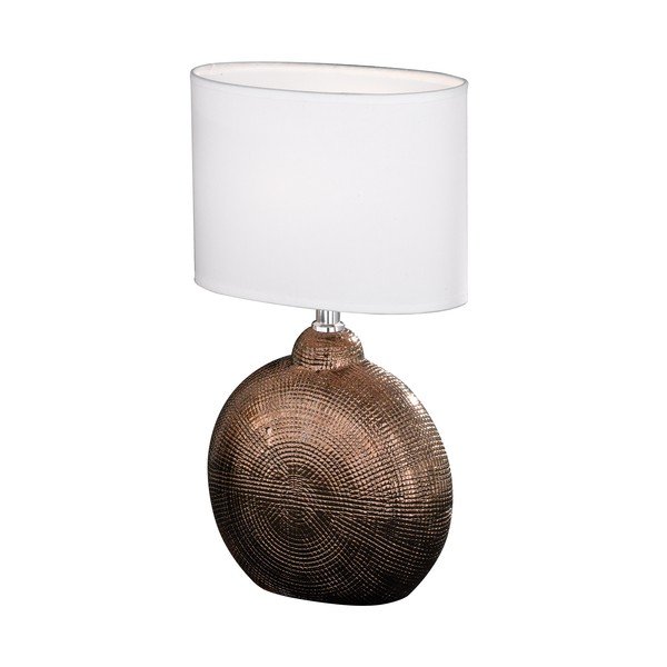 Lampada da tavolo bianco-marrone, altezza 36 cm Foro - Fischer & Honsel
