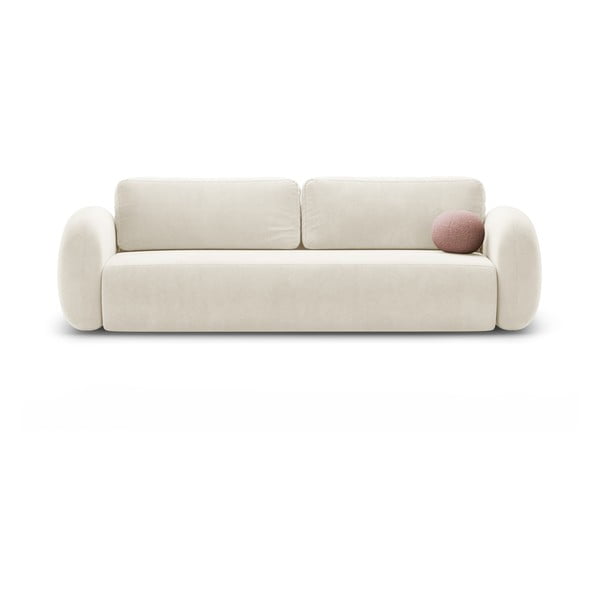 Divano color crema allungabile/con contenitore con rivestimento in velluto 262 cm Tonale – Cosmopolitan Design