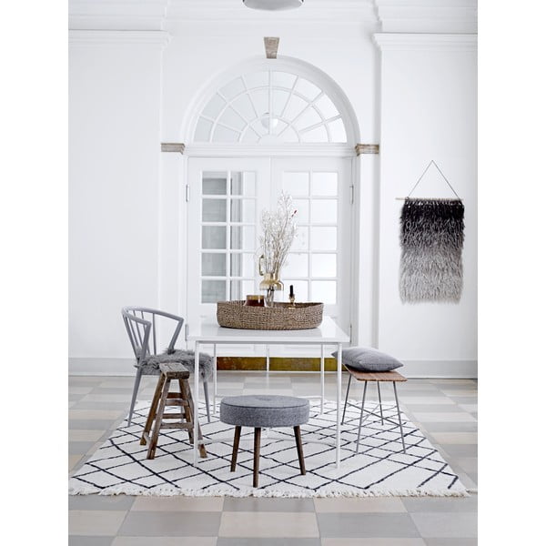 Tappeto in lana bianca Geo, 200 x 300 cm - Bloomingville-image-3