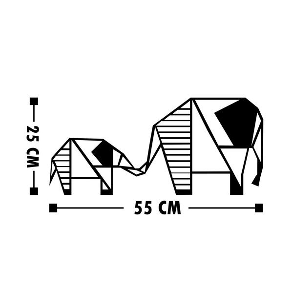 Decorazione murale nera Elefante - Wallity-image-3