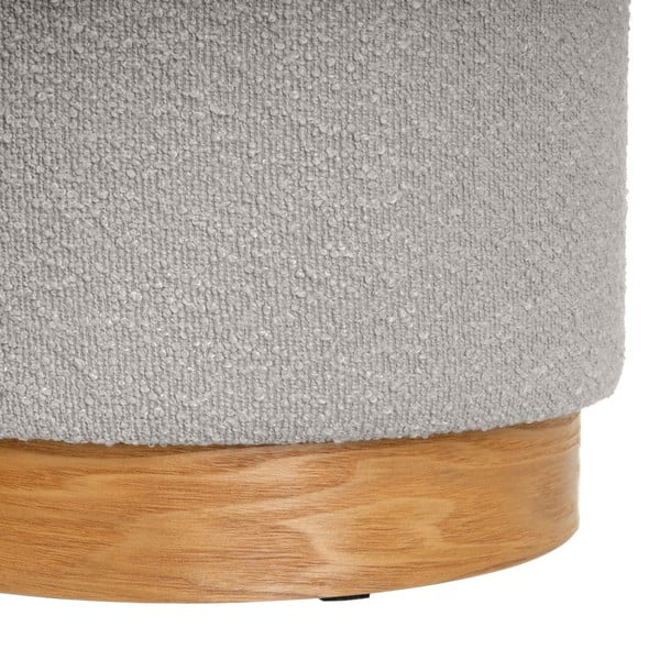 Set di poggiapiedi grigio chiaro con rivestimento in bouclé 2 pz – Casa Selección-image-3