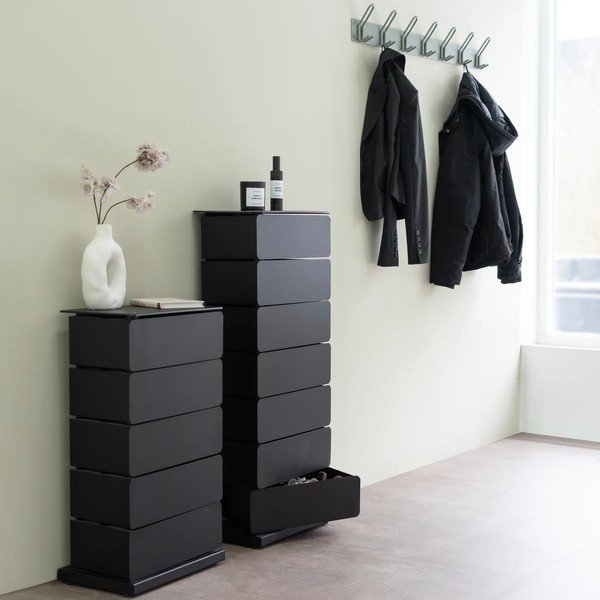 Cassettiera nera in metallo 37x99x26 cm Joey – Spinder Design-image-1