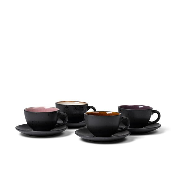 Set di 4 tazze in gres nero da 240 ml Black/Mix - Bitz
