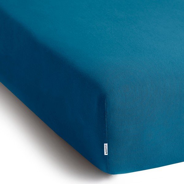 Lenzuolo con angoli color petrolio in jersey 200x200 cm Amber – Restilo-image-2