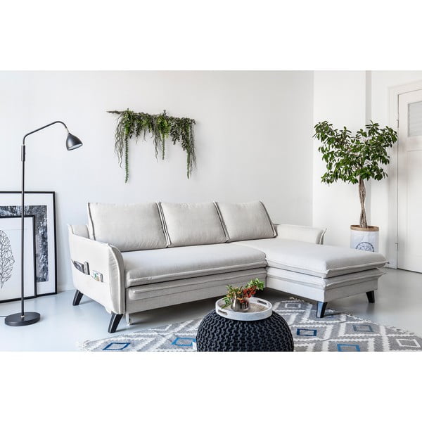 Divano letto angolare beige chiaro, angolo destro Charming Charlie - Miuform-image-3