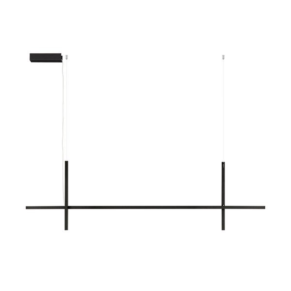 Lampadario LED nero opaco in alluminio con paralume in vetro acrilico Looma – Nova Luce