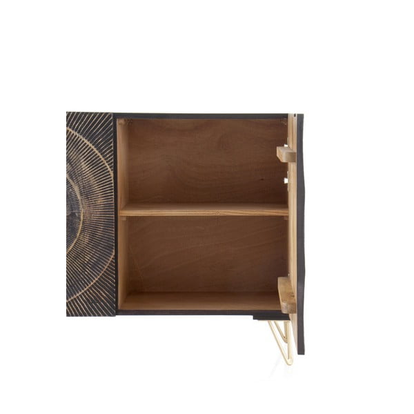 Cassettiera bassa nera in legno di mango 160x75 cm Mango - Geese-image-4