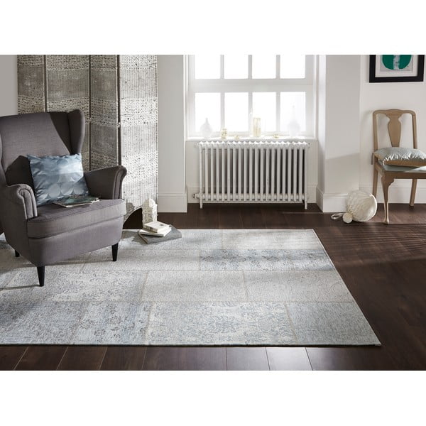 Tappeto Patchwork in ciniglia uovo d'anatra blu-grigio, 120 x 170 cm - Flair Rugs-image-3