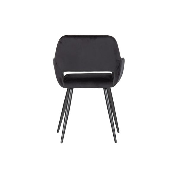 Set di sedie da pranzo nera in imbottito con braccioli 2 pz Jelle – WOOOD-image-4