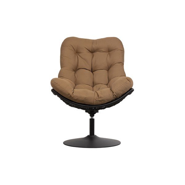 Poltrona girevole da giardino marrone con intreccio in rattan Vive - WOOOD-image-2