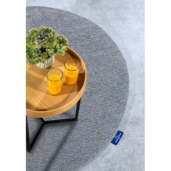 Tappeto rotondo grigio in lana tessuto a mano ø 160 cm Francois - Villeroy&Boch-image-2