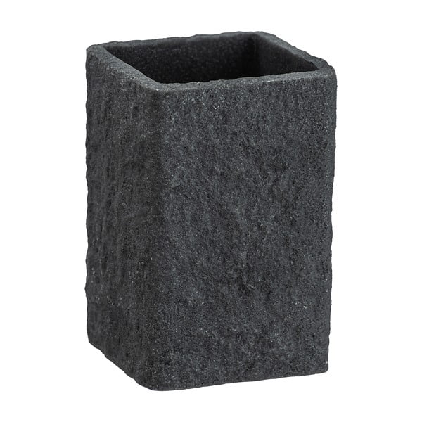 Bicchiere per spazzolino grigio scuro Villata - Wenko-image-3