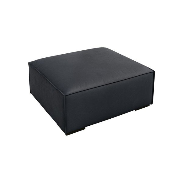 Pouf in pelle blu scuro Madame - Windsor & Co Sofas-image-1