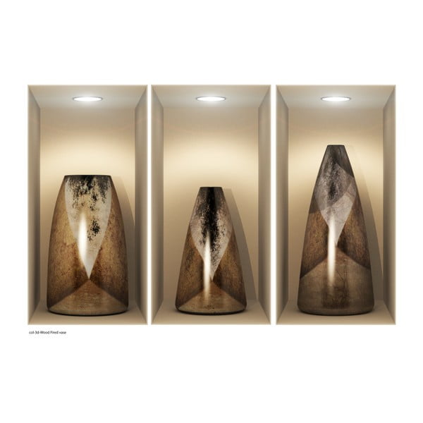 Set di 3 adesivi con vasi di legno effetto 3D - Ambiance-image-2