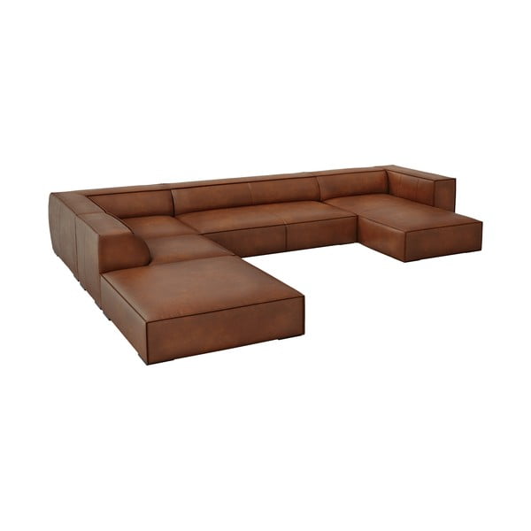 Divano angolare in pelle marrone cognac (angolo sinistro) Madame - Windsor & Co Sofas-image-2