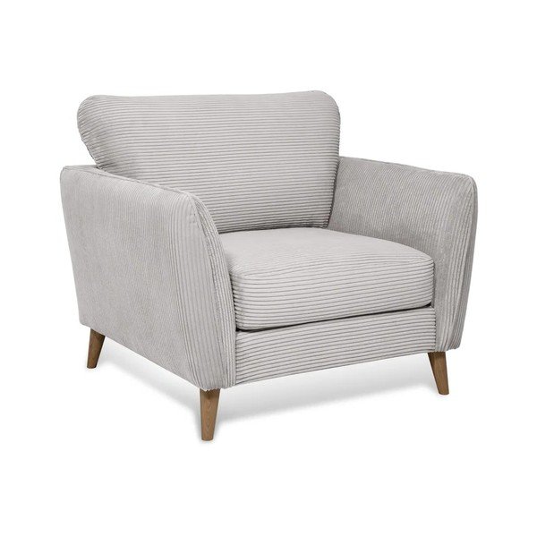 Poltrona in velluto a coste grigio chiaro Paris - Scandic