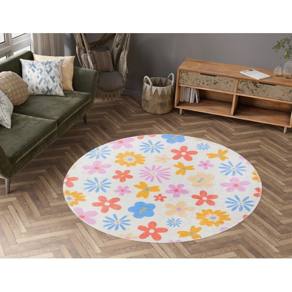 Tappeto per bambini lavabile ø120 cm Joyfull Garden – Vitaus-image-1