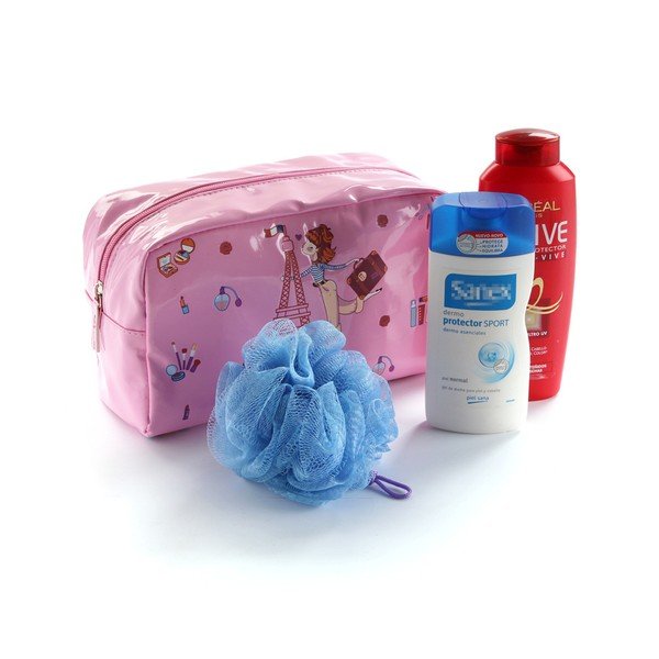 Borsa cosmetica rosa, lunghezza 26 cm Paris - Versa-image-1