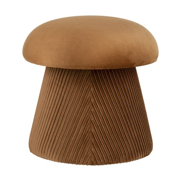 Poggiapiedi giallo ocra con rivestimento in velluto Hampton – House Nordic-image-2