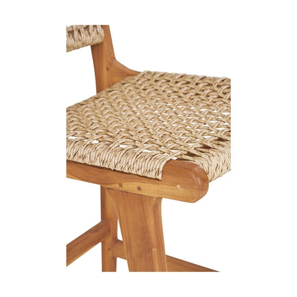 Sgabello da bar di colore naturale in teak massiccio (altezza della seduta 60 cm) Derby – House Nordic-image-4