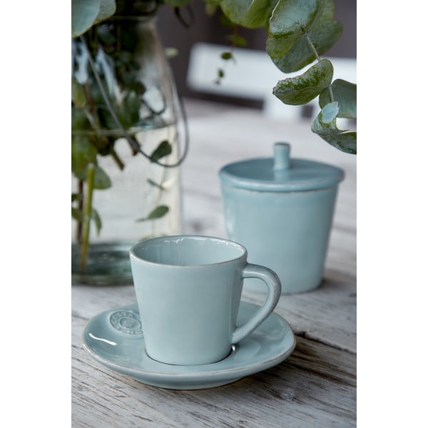 Tazza in gres turchese con piattino Esme, 190 ml Nova - Costa Nova-image-1