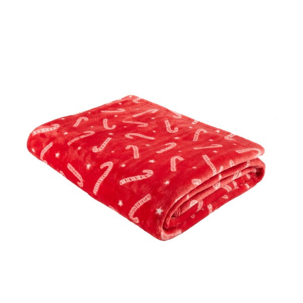 Coperta con motivo natalizio in micropile 130x170 cm Candy Cane - Catherine Lansfield