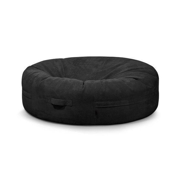 Puof a sacco nero con rivestimento in velluto a coste Roll 190 – SLOWDOWN