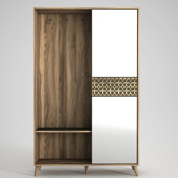 Armadio con specchio in legno di noce Ratto Marvin - Tera Home-image-4