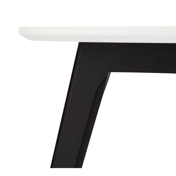 Tavolino bianco e nero con gambe in rovere, Ø 48 cm Life - Furnhouse-image-4
