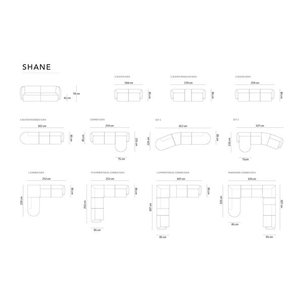 Divano blu 302 cm Shane - Micadoni Home-image-4