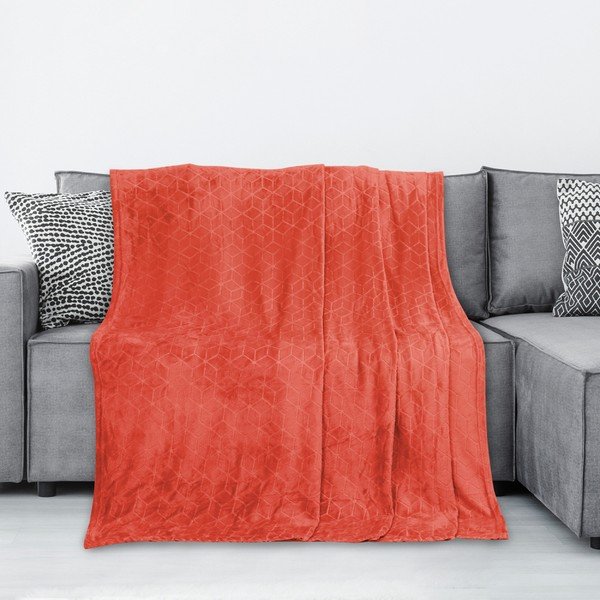 Coperta in microfibra rossa Nessa, 150 x 70 cm - DecoKing-image-1