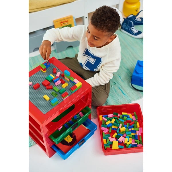 Organizer per giochi da bambini rosso in plastica 35x33x38 cm Storage – LEGO®-image-1