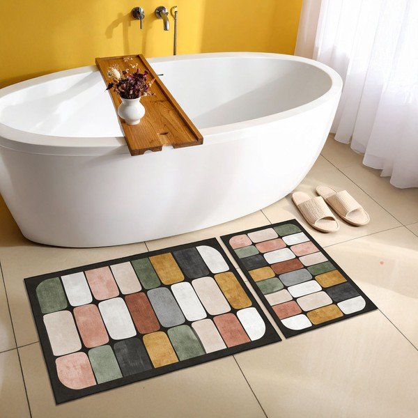 Set di tappetini per il bagno 2 pz 60x100 cm – Foutastic-image-1
