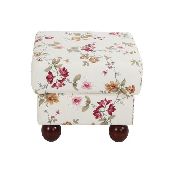 Sgabello Monarch a fiori color crema - Max Winzer-image-1