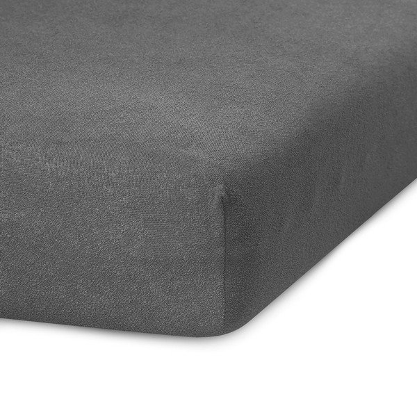 Lenzuolo con angoli in spugna grigio scuro 220x200 cm Ruby - AmeliaHome-image-1