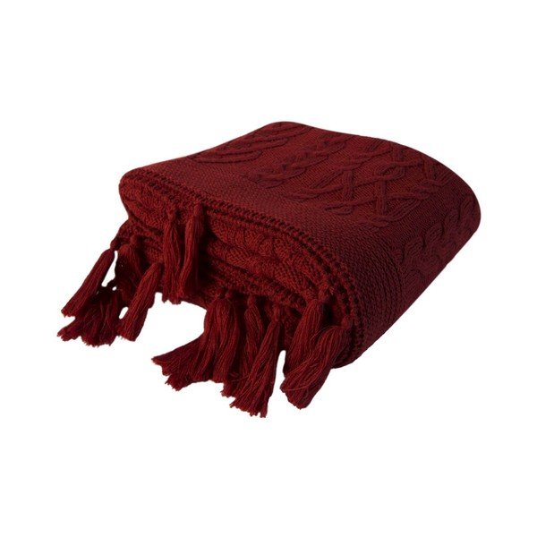 Copriletto Daniela in cotone rosso vino, 130 x 170 cm - Homemania Decor-image-1