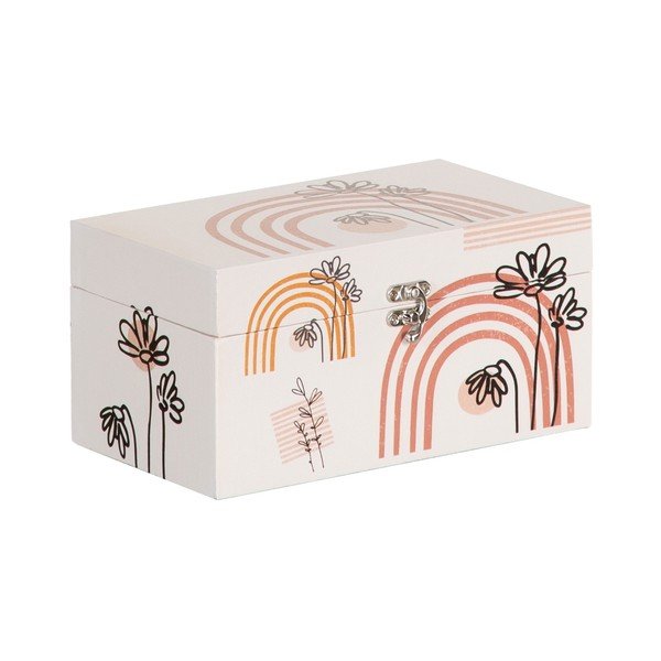 Set di 2 scatole decorative color crema30x18x15 cm Flowers - Ixia-image-3